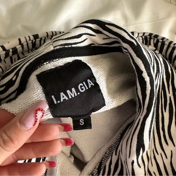 IAMGIA I AM GIA Axel zebra print cropped hoodie y2k style - Picture 10 of 10